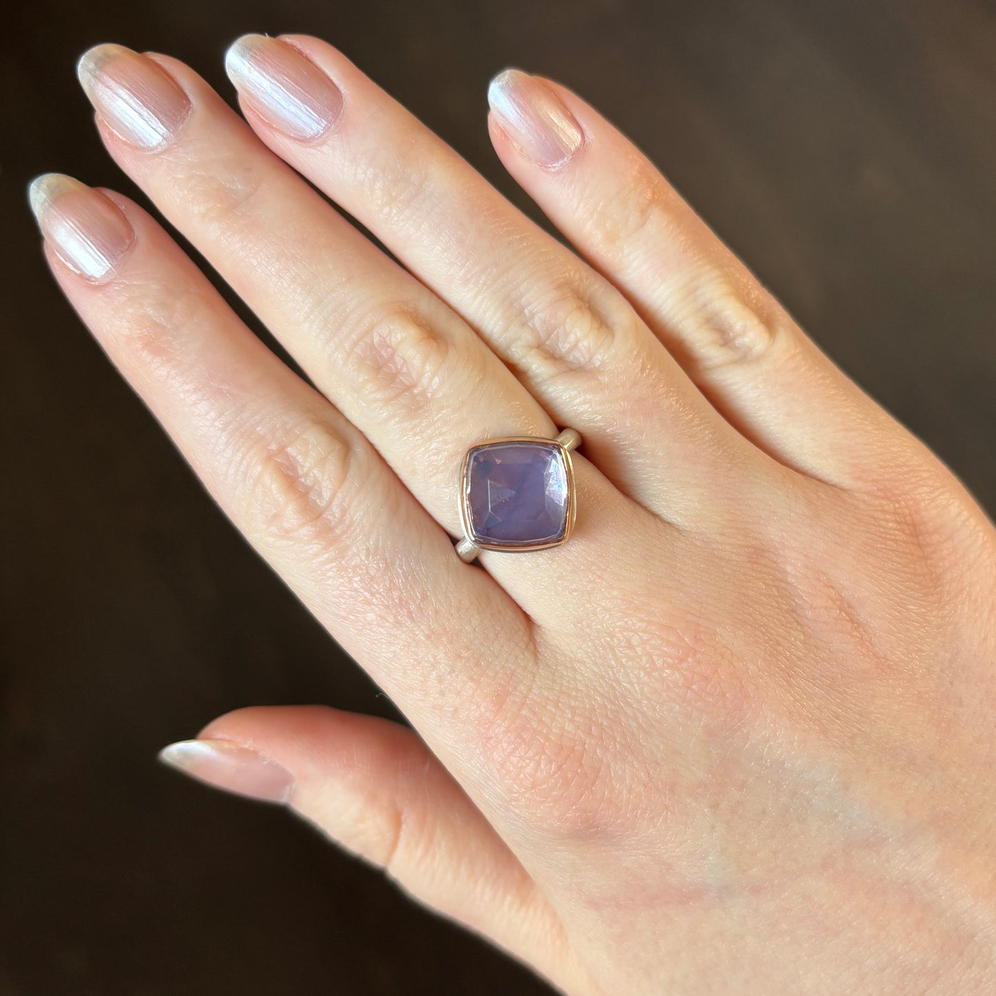 Sterling & 14K Rose Gold Lavender Amethyst Ring