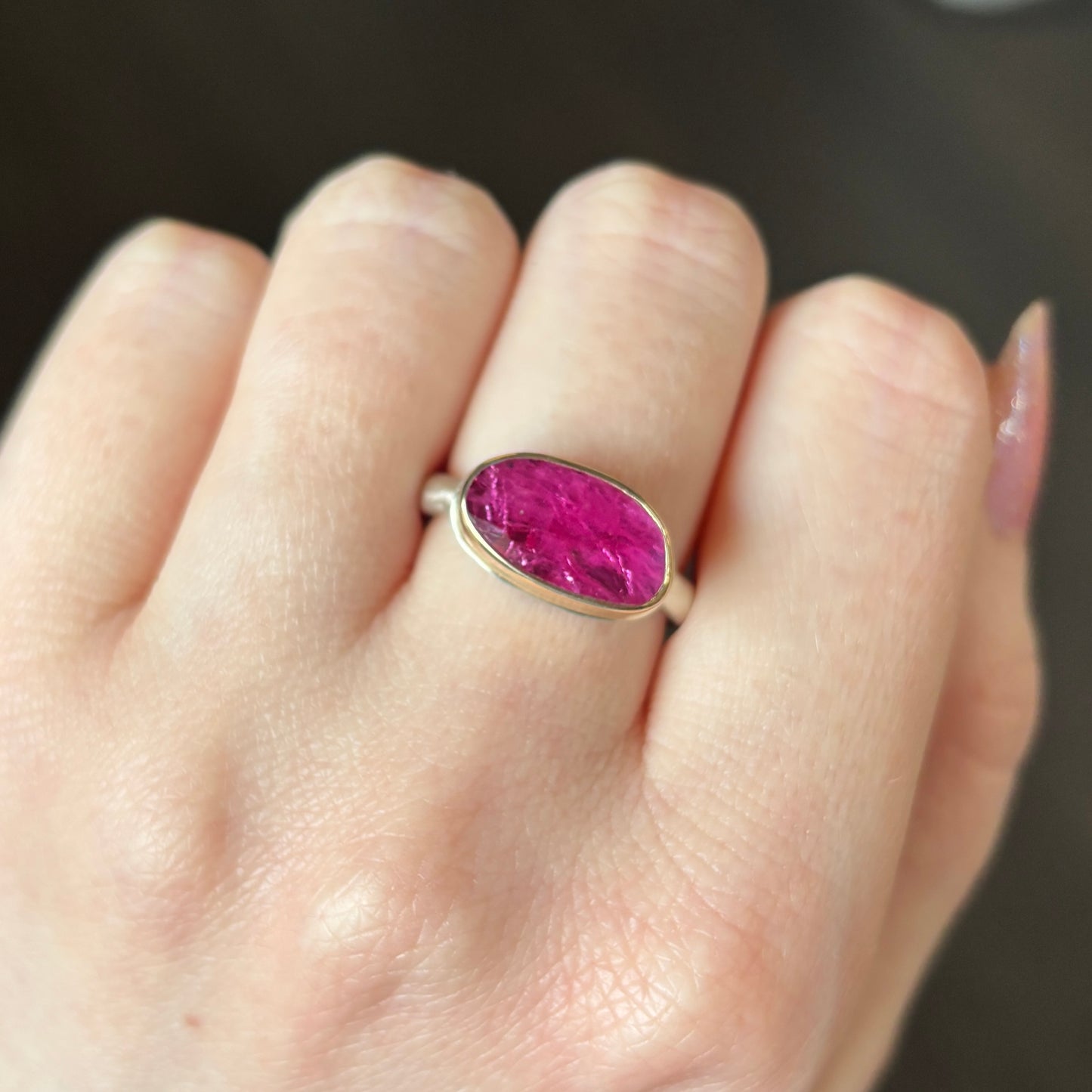 Sterling & 14K Gold Mozambique Ruby Ring