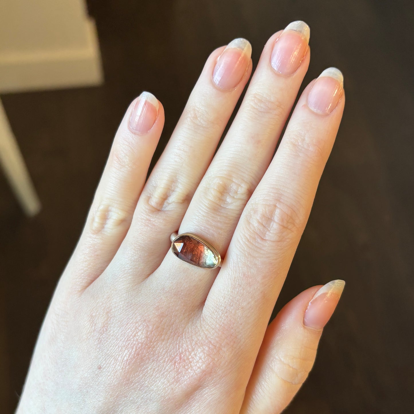 Sterling & 14K Gold Watermelon Tourmaline Ring