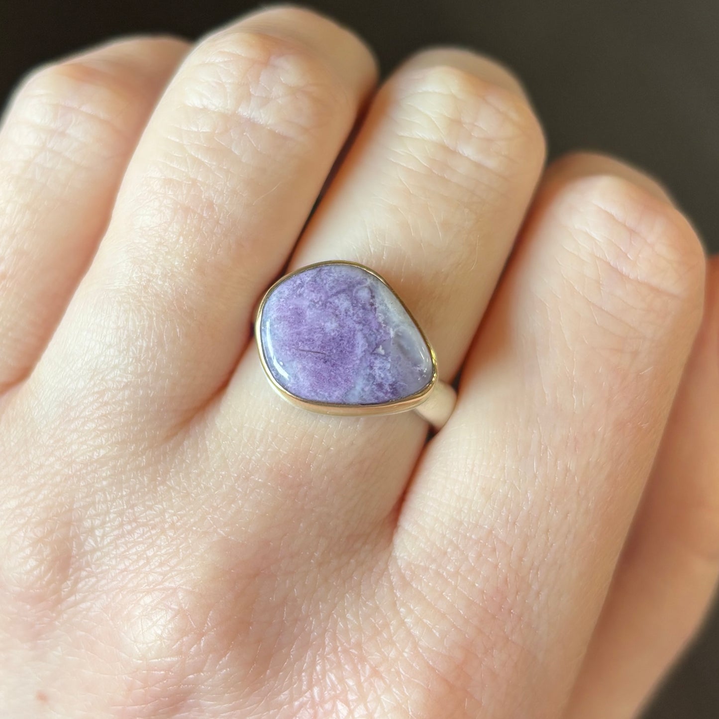 Sterling & 14K Gold Morado Opal Ring
