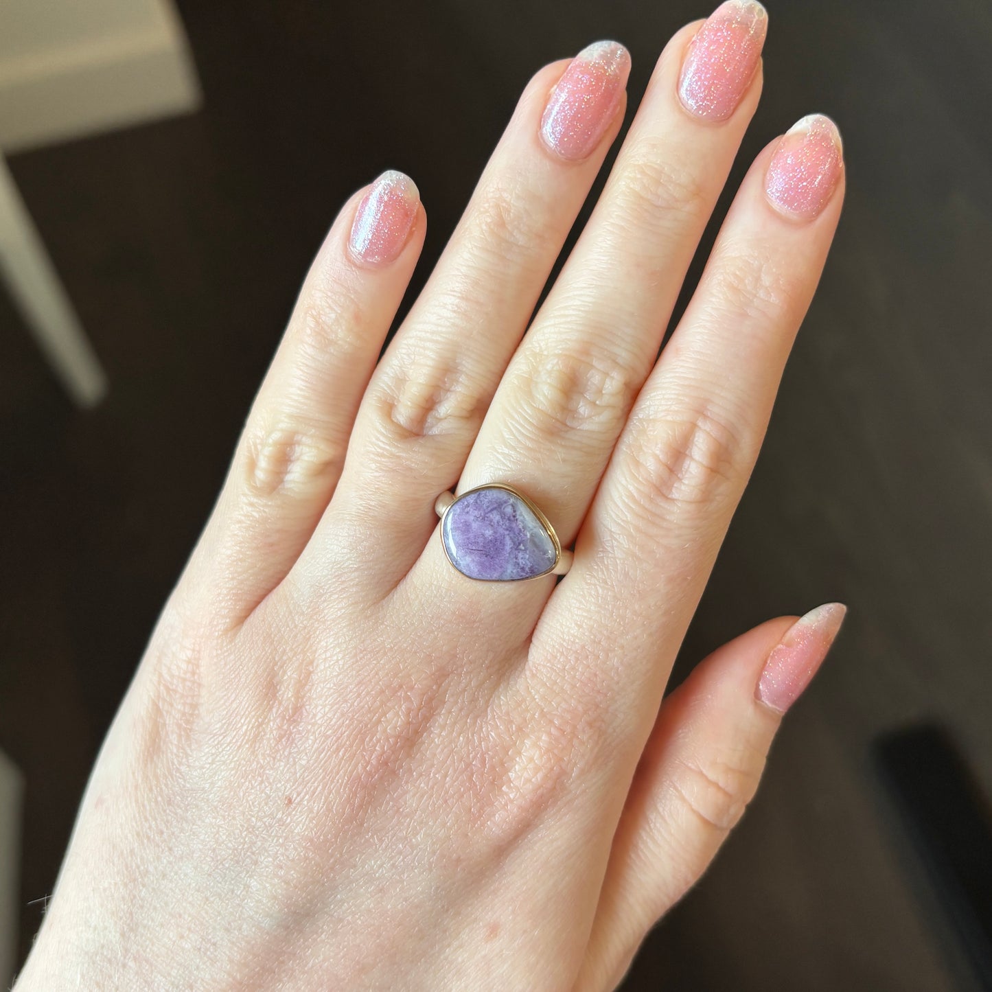 Sterling & 14K Gold Morado Opal Ring