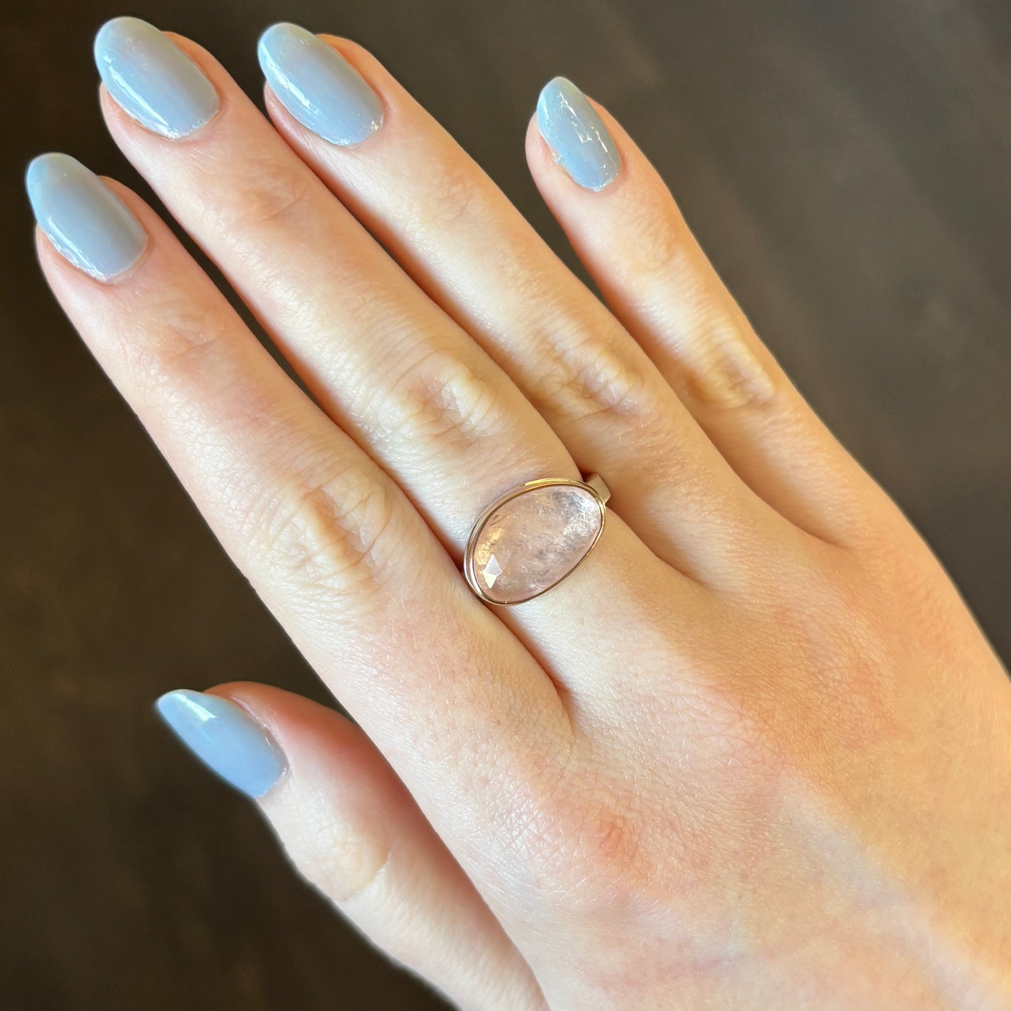 Sterling & 14K Gold Asymmetrical Morganite Ring
