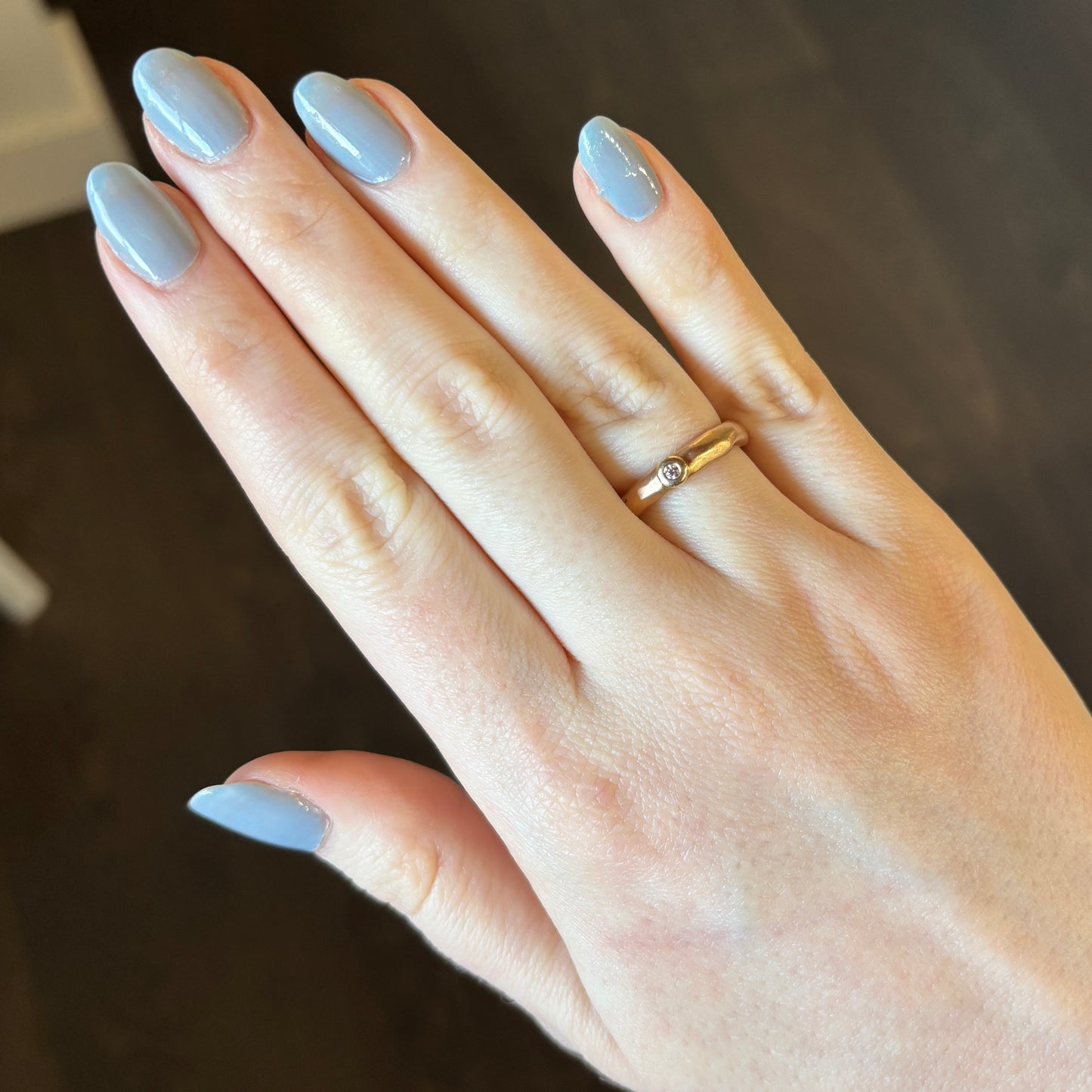 Archival 14k Rose Gold Sculpted Solitaire Diamond Ring
