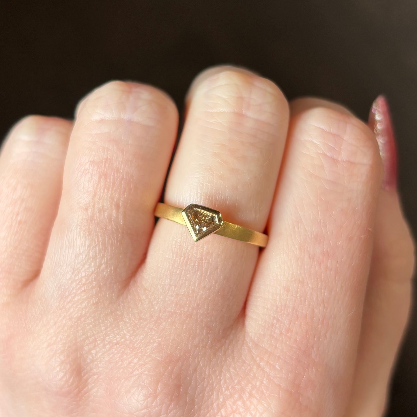 18k Gold .29 ct Champagne Diamond Ring