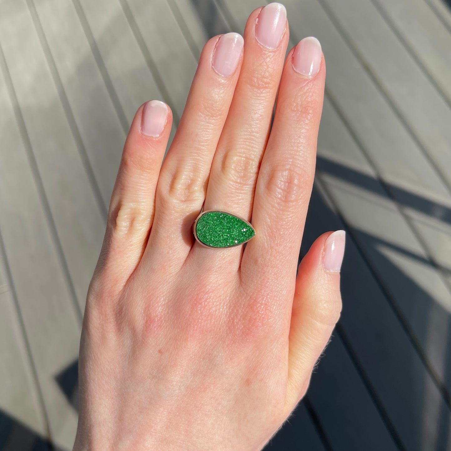Sterling & 14K Gold Uvarovite Ring