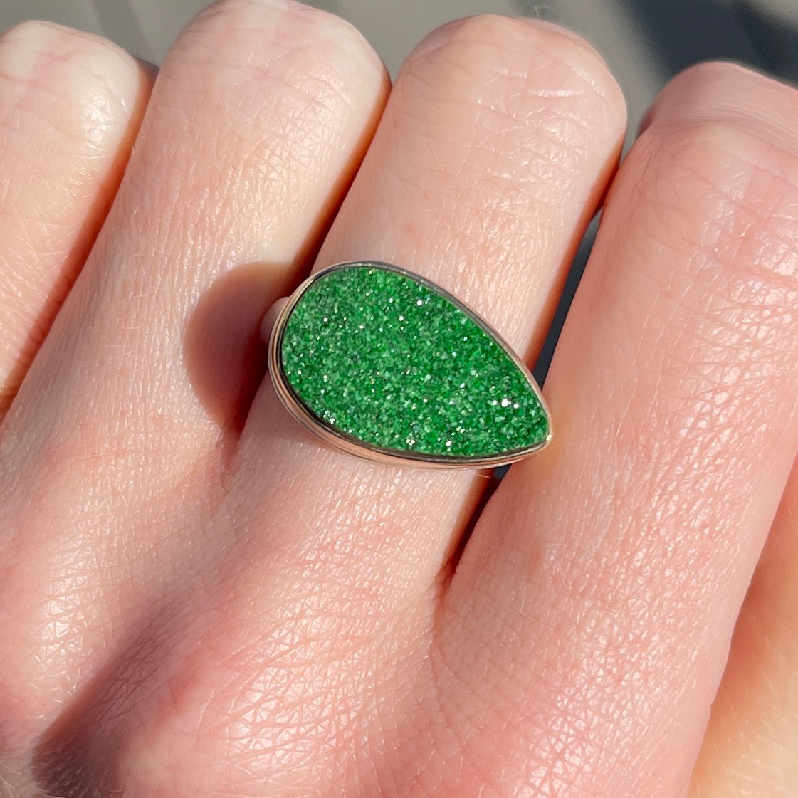 Sterling & 14K Gold Uvarovite Ring