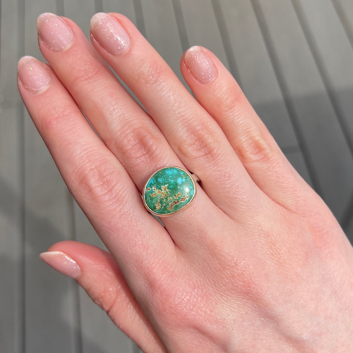 Sterling & 14K Gold Royston Turquoise Ring