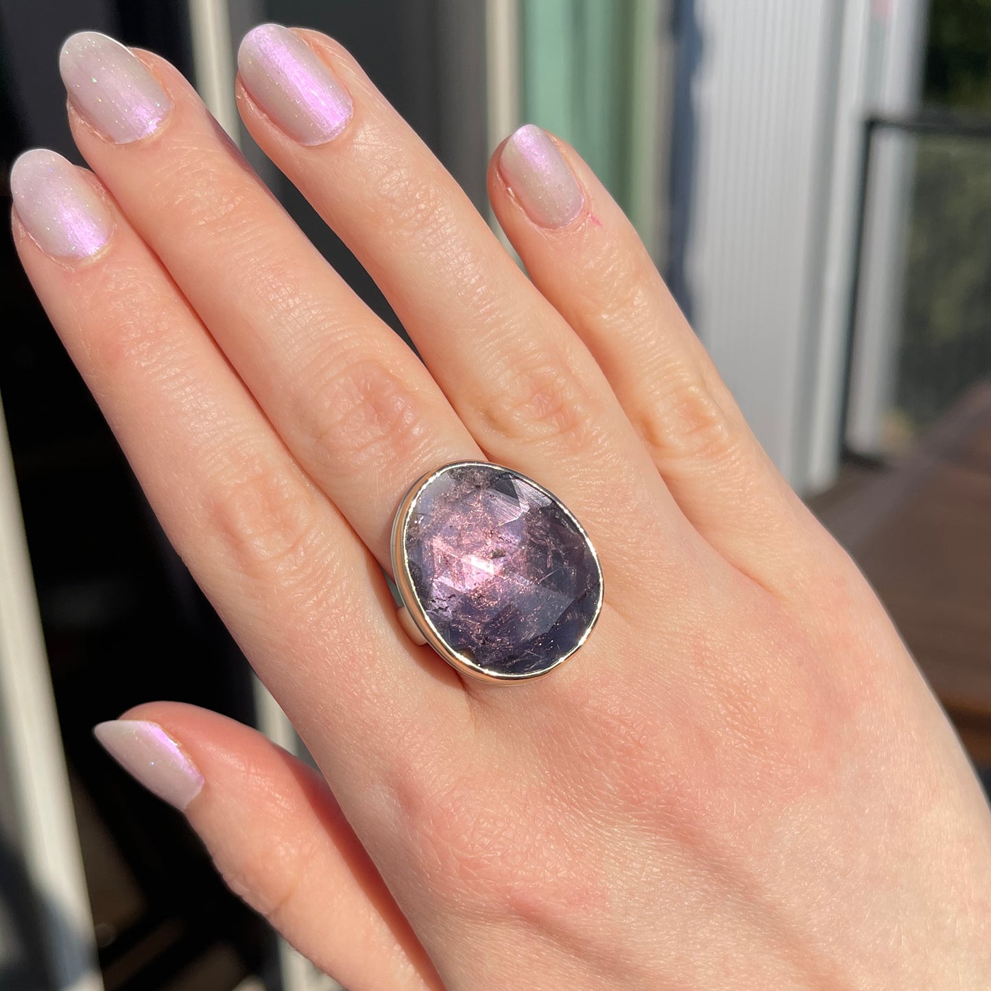 Sterling & 14K Gold Purple Tourmaline Ring