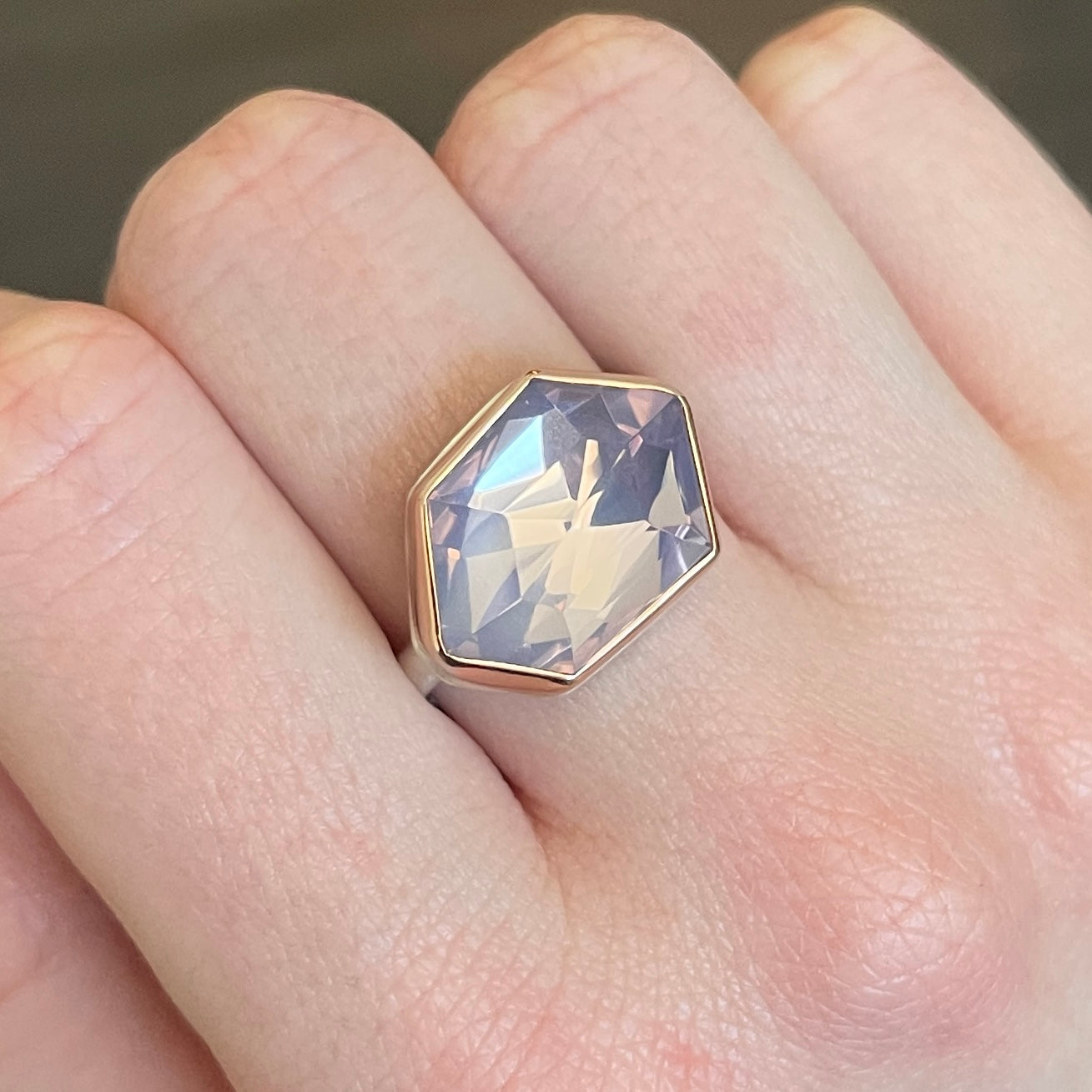 Sterling & 14K Rose Gold Lavender Amethyst Ring