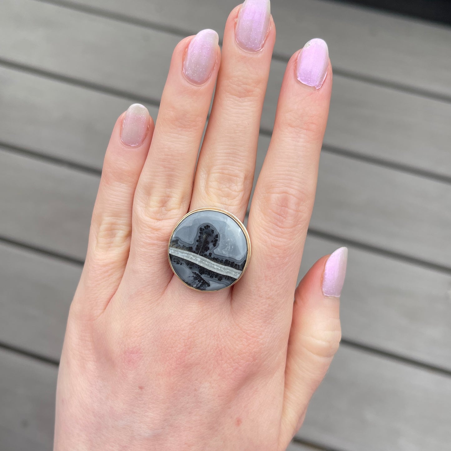 Sterling & 14K Gold Maligano Jasper Ring