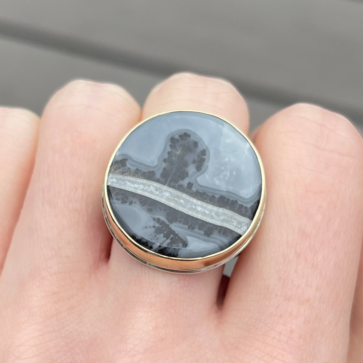 Sterling & 14K Gold Maligano Jasper Ring