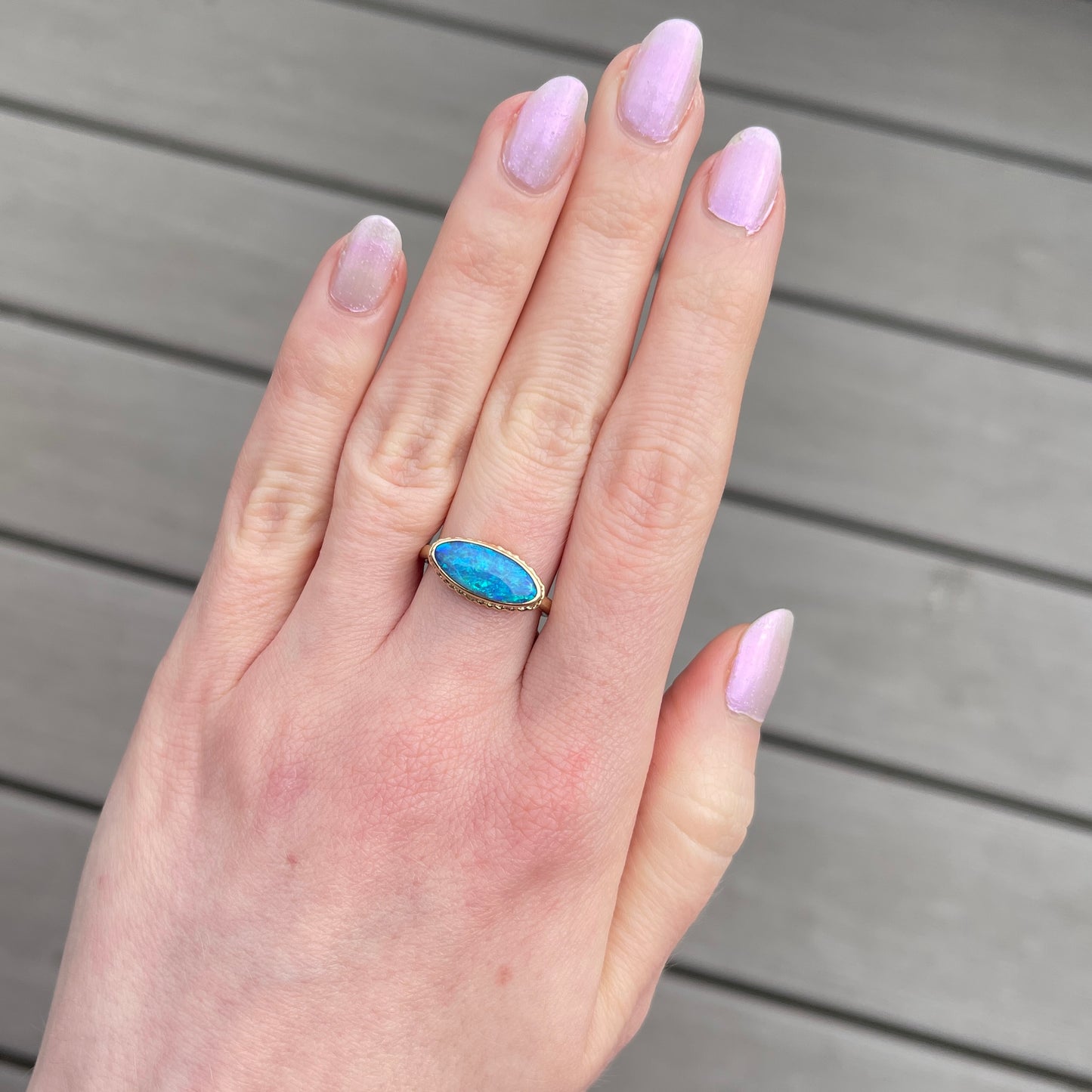 14K Gold Australian Opal Ring