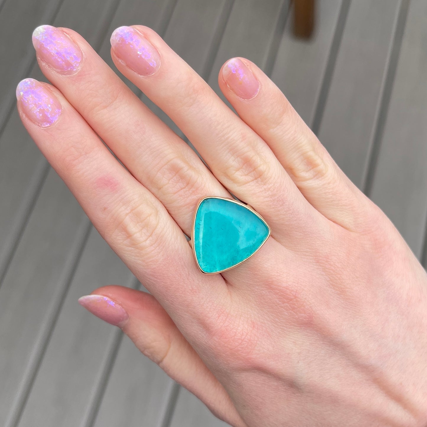 Sterling & 14K Gold Amazonite Ring