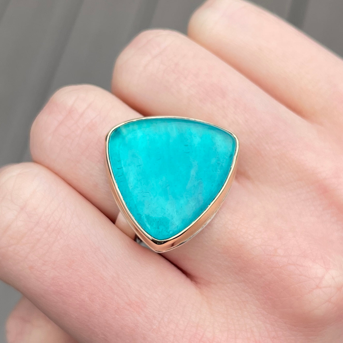Sterling & 14K Gold Amazonite Ring