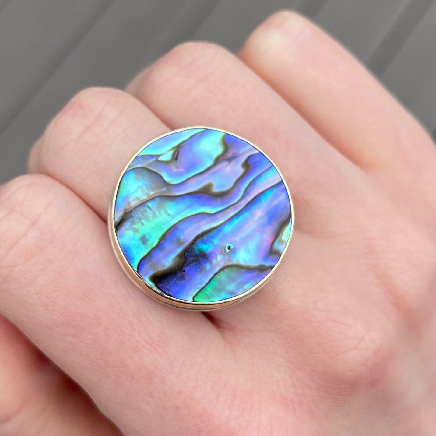 Sterling & 14K Gold Abalone Ring