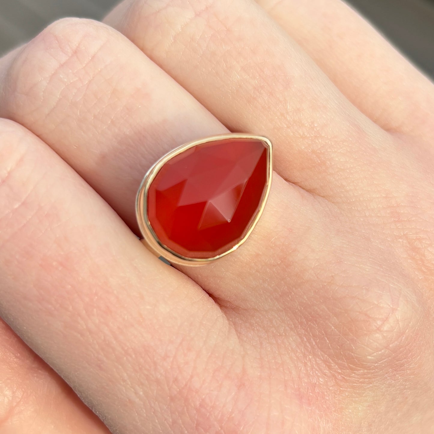 Sterling & 14K Gold Carnelian Ring
