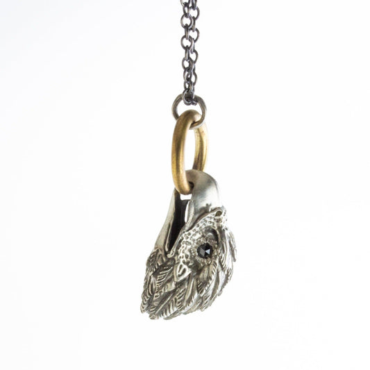 Oxidized Sterling & Brass Eagle Necklace