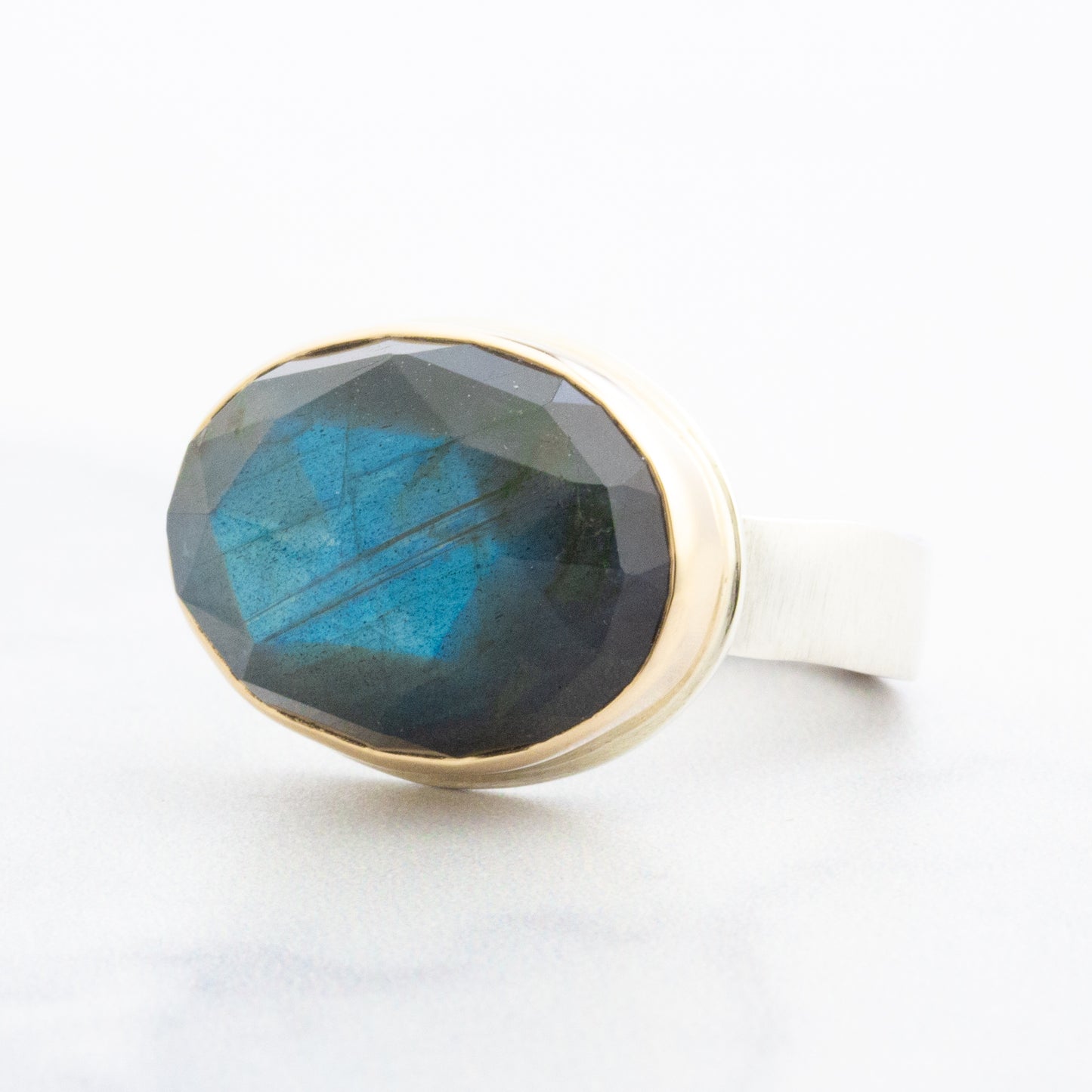 Sterling & 14K Gold Oval Labradorite Ring