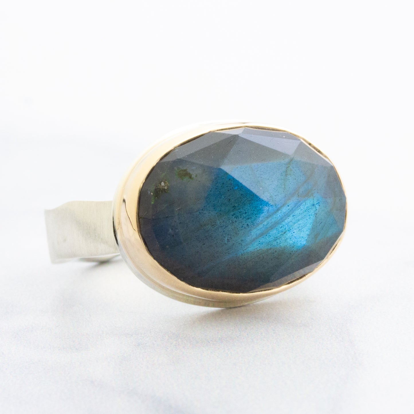 Sterling & 14K Gold Oval Labradorite Ring