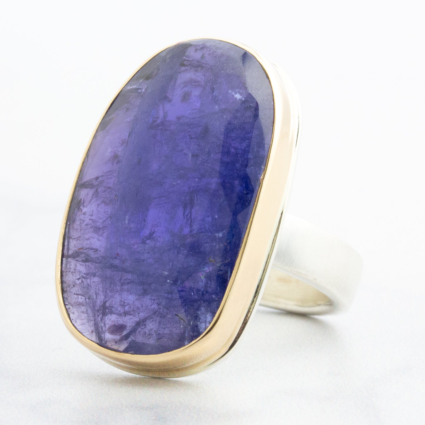 Sterling & 14K Gold Large Tanzanite Ring