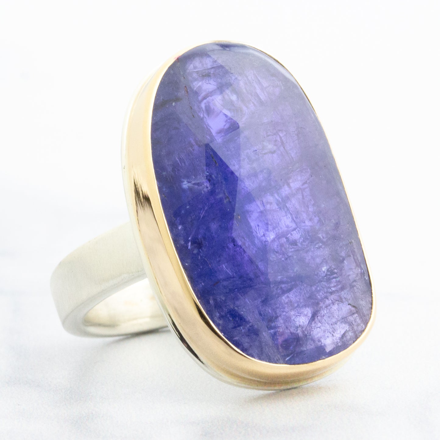 Sterling & 14K Gold Large Tanzanite Ring