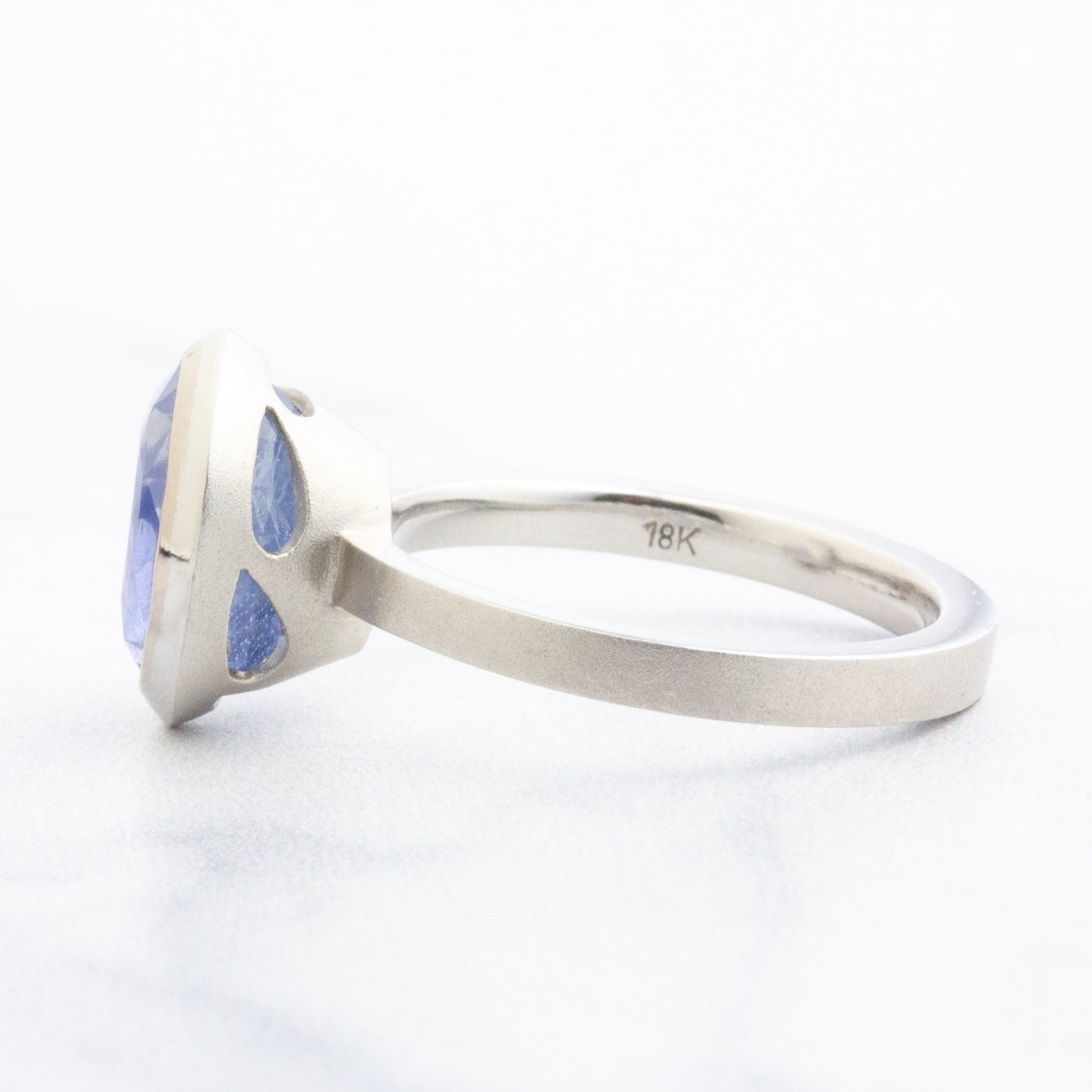 Platinum 5.3ct Blue Sapphire Ring