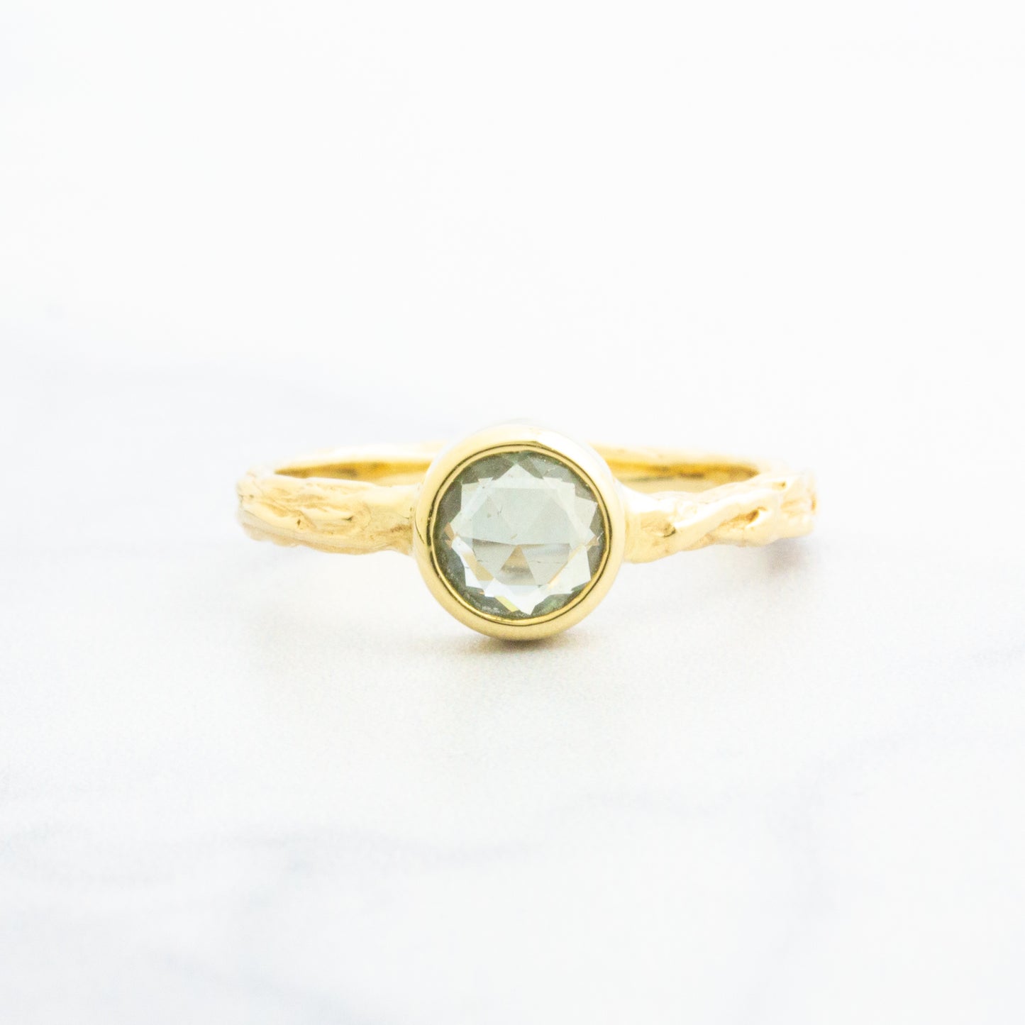 18k Gold Archival Jamie Joseph .76 ct Green Sapphire Ring