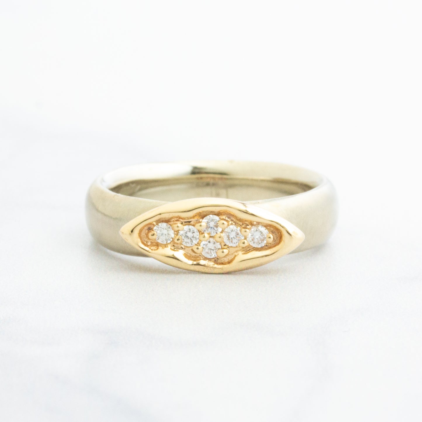 14K Gold Diamond Pave Cluster Ring