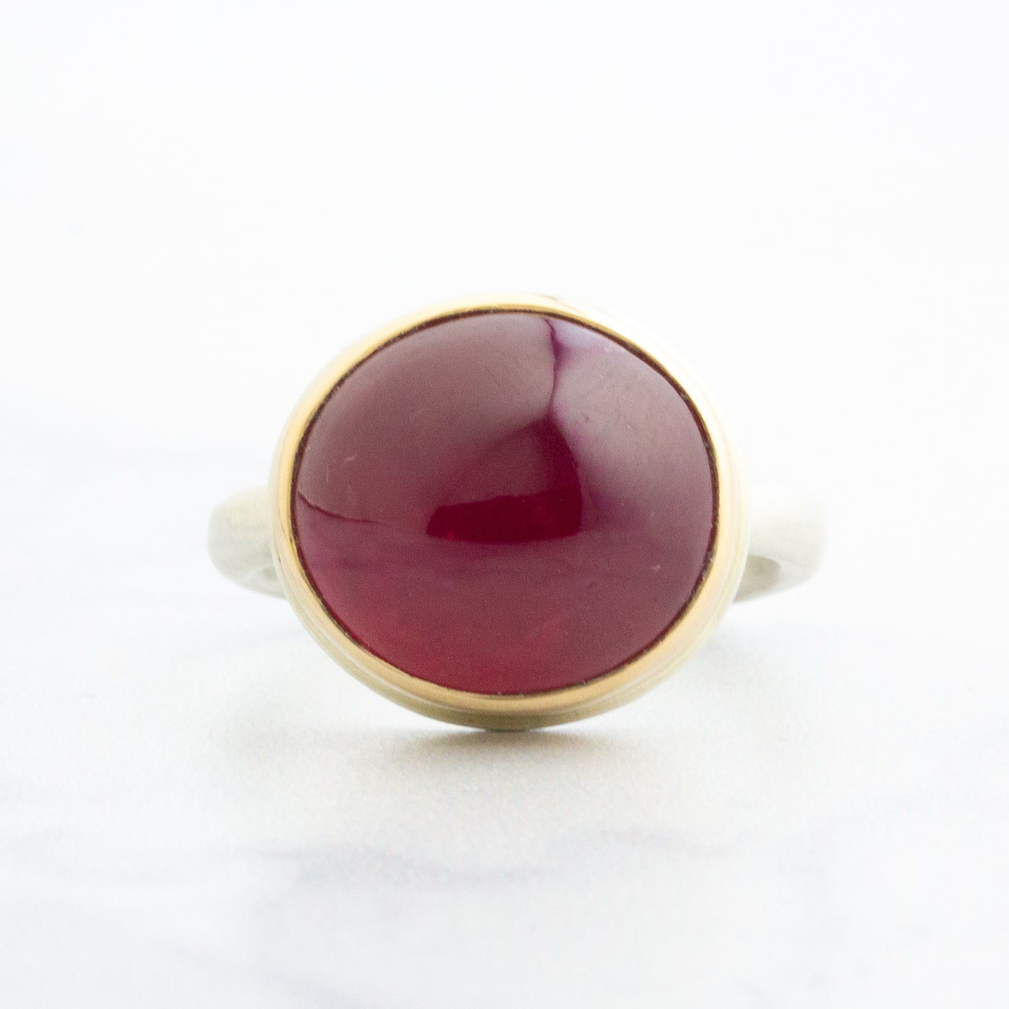 Sterling & 14K Gold African Ruby Ring