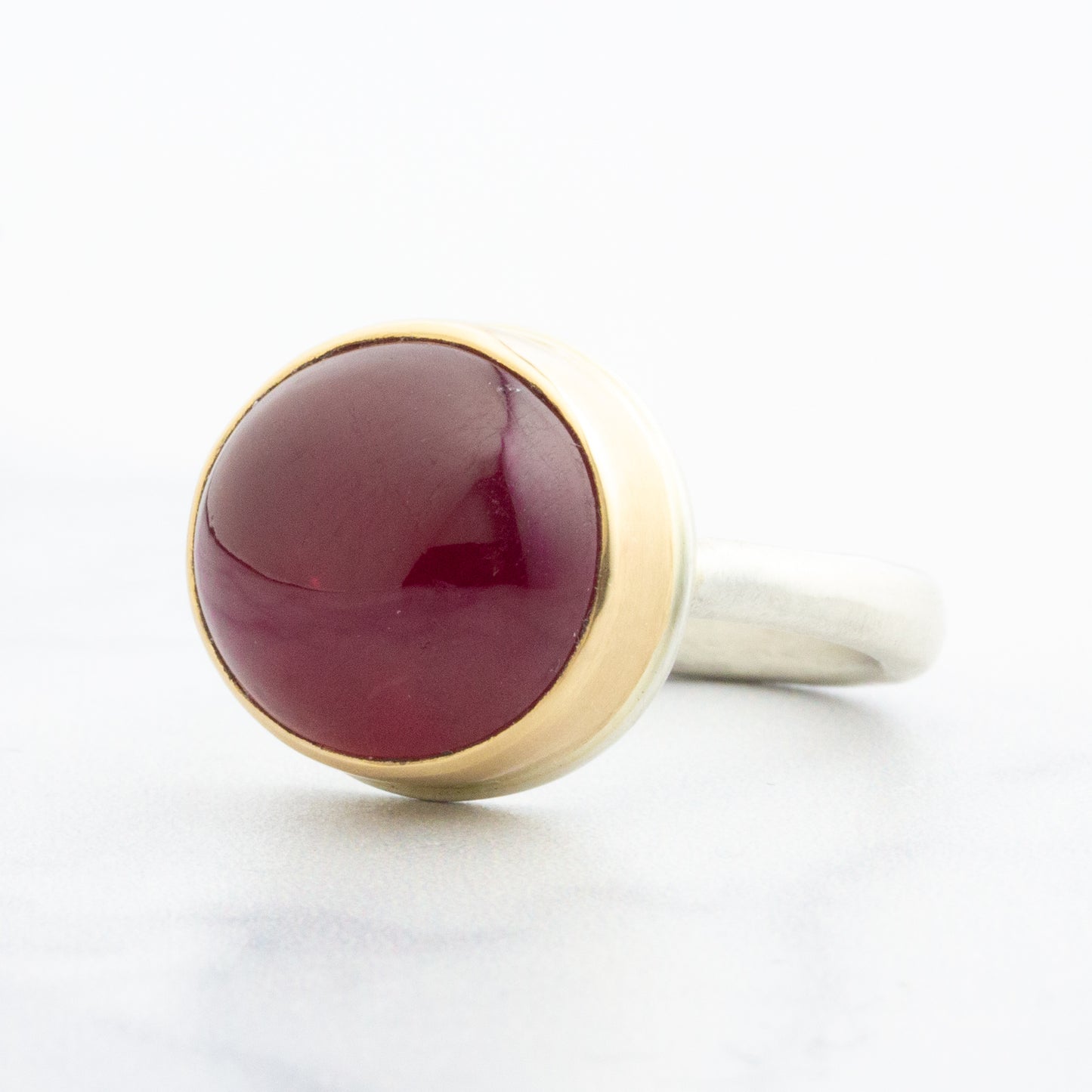 Sterling & 14K Gold African Ruby Ring
