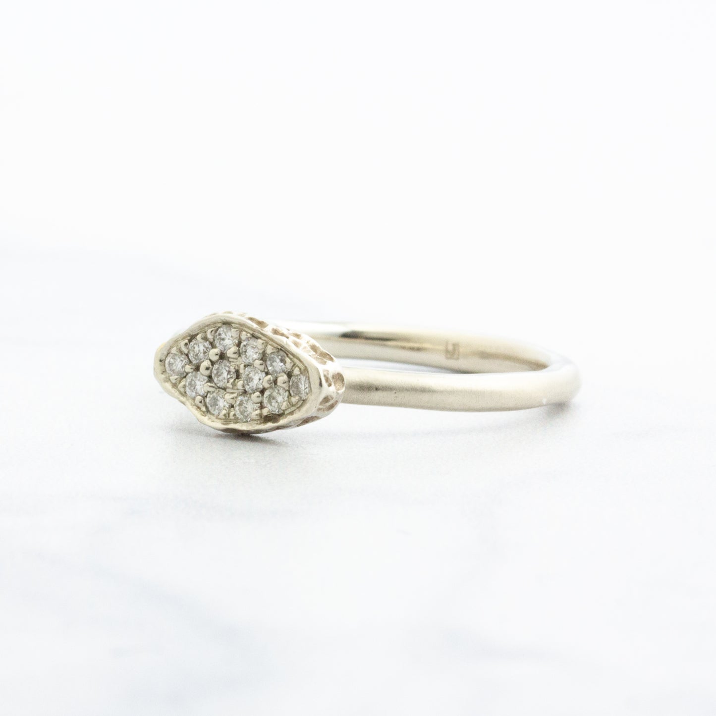14k White Gold Lava Pave Diamond Ring