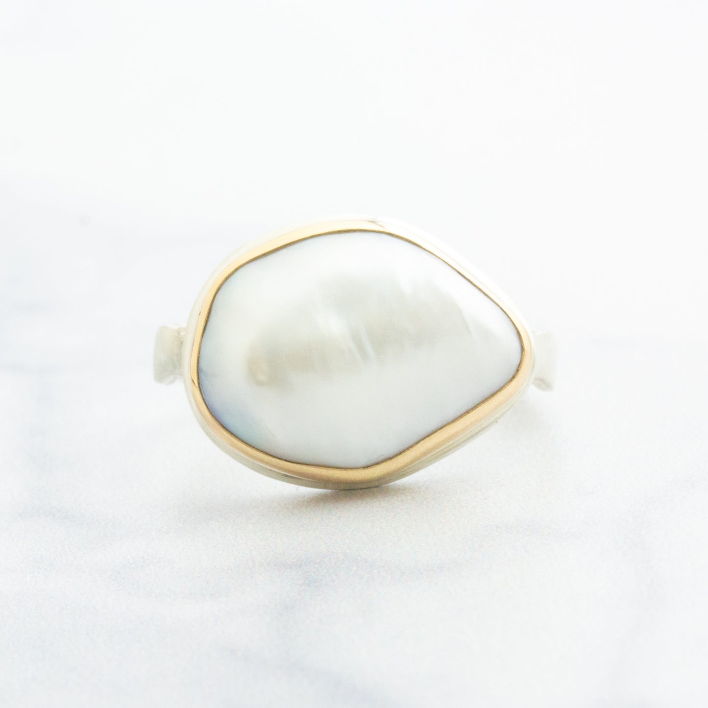 Sterling & 14K Gold Cultured Pearl Ring
