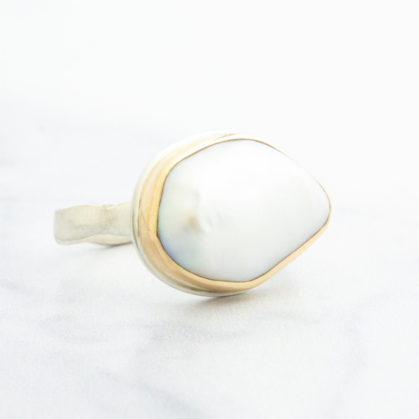Sterling & 14K Gold Cultured Pearl Ring