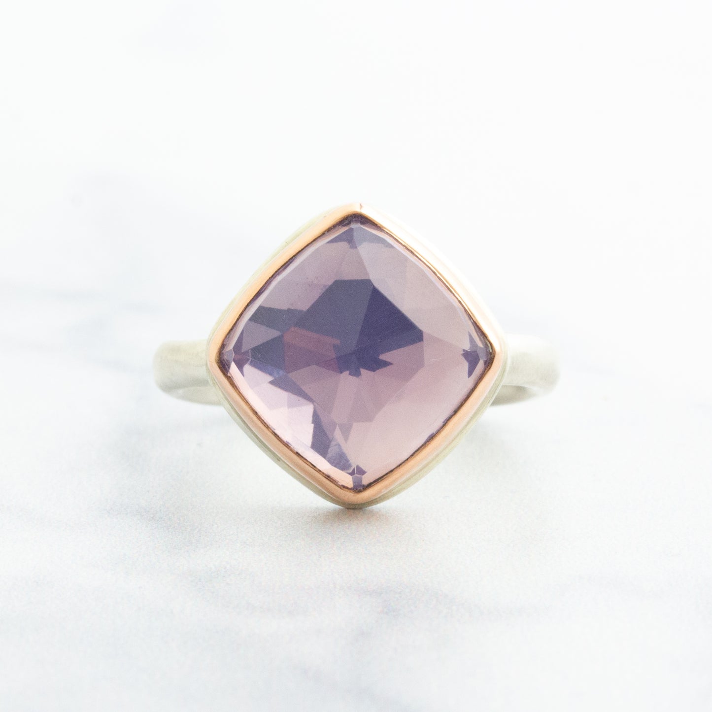 Sterling & 14K Rose Gold Lavender Amethyst Ring