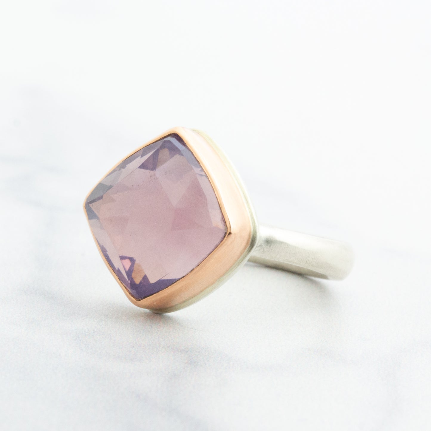 Sterling & 14K Rose Gold Lavender Amethyst Ring
