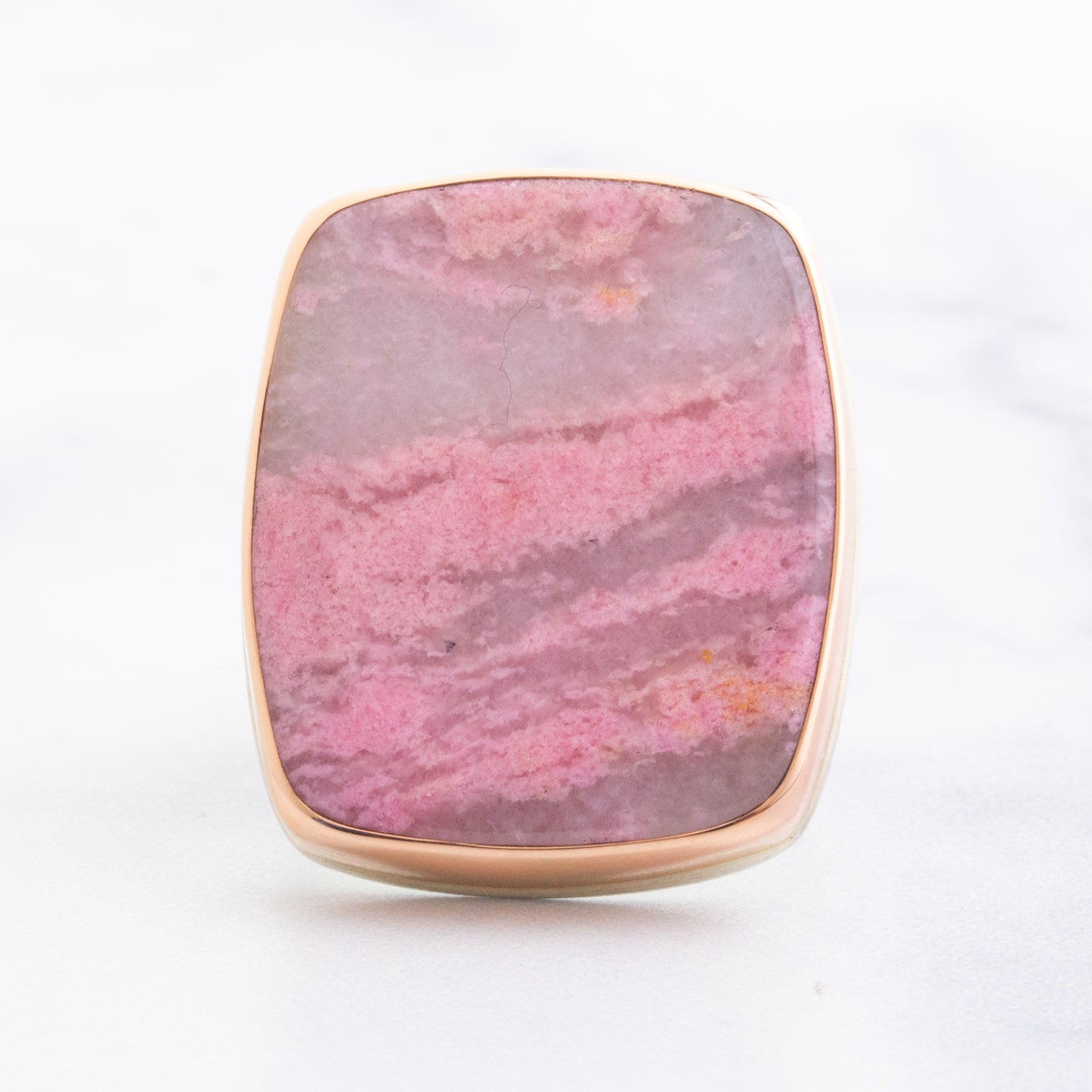 Sterling & 14K Gold Italian Rhodonite Ring