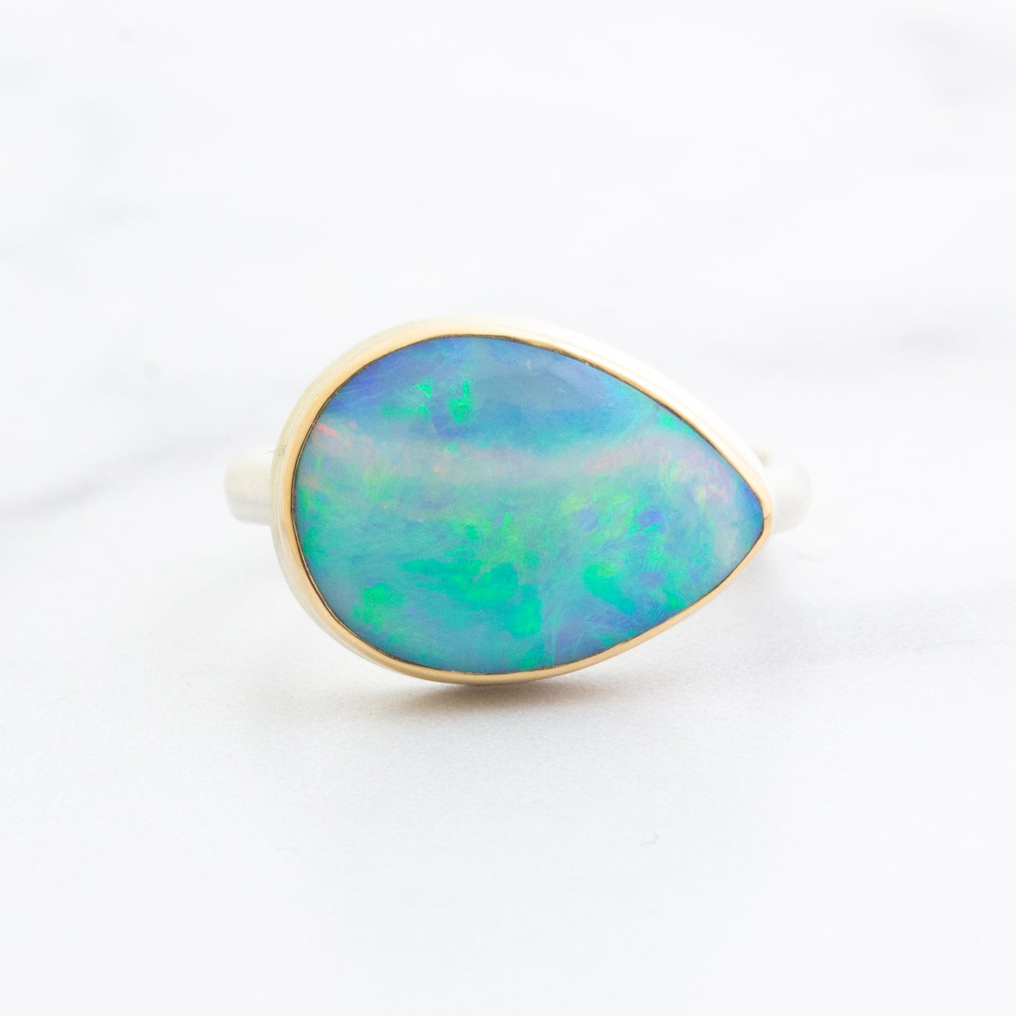 Sterling & 18K Gold Australian Opal Ring