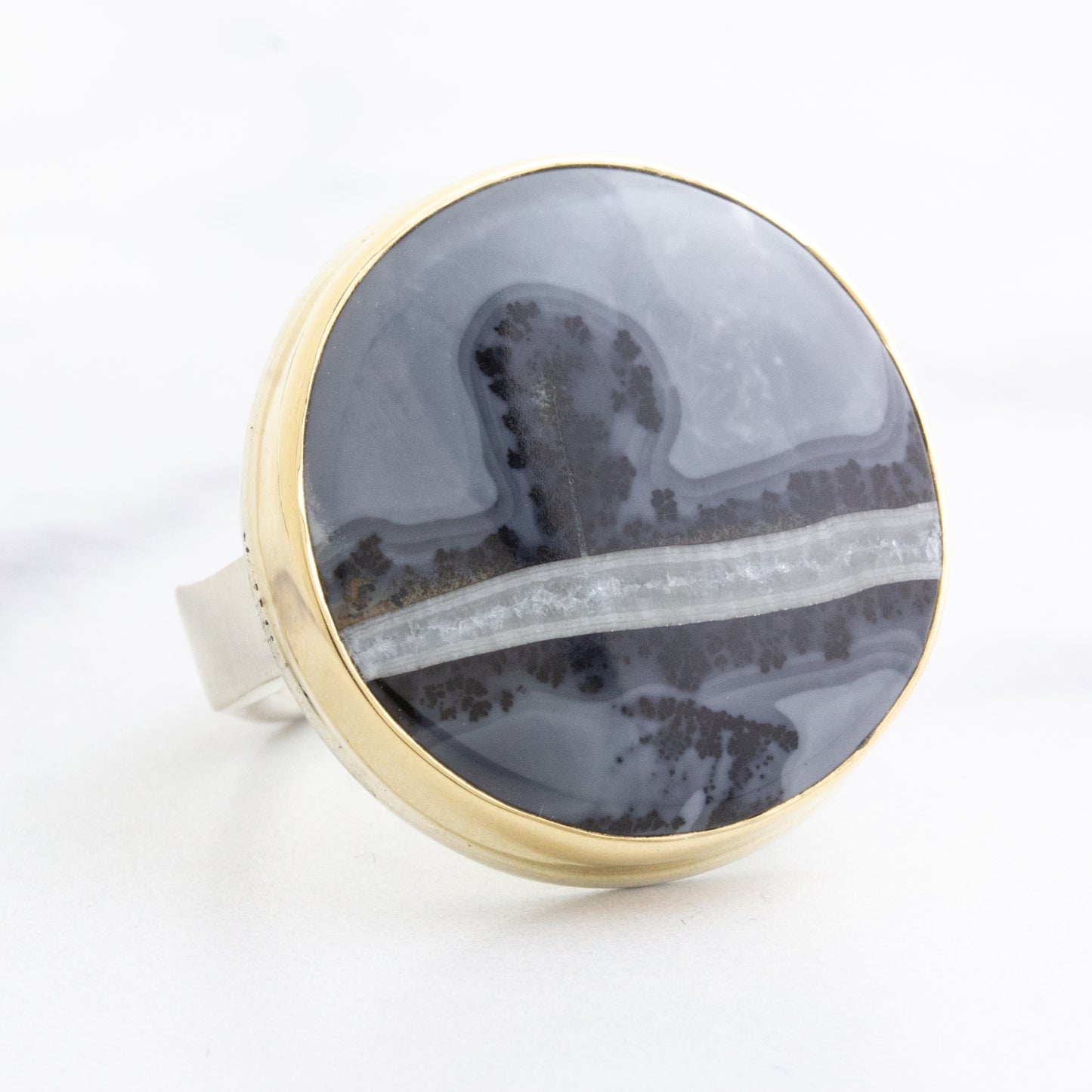 Sterling & 14K Gold Maligano Jasper Ring
