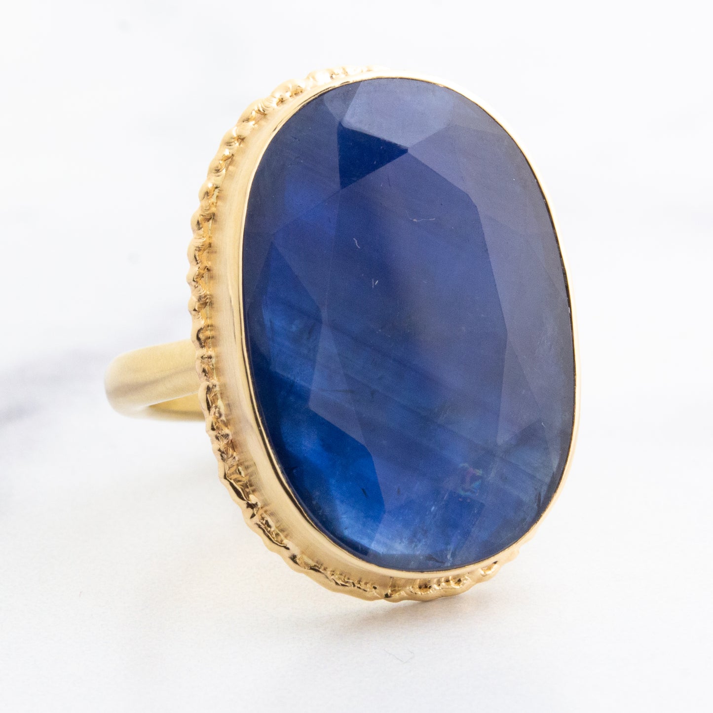 14K Gold Blue Sapphire Ring