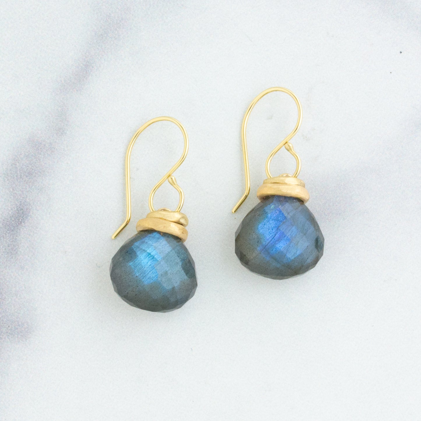 14K Gold Labradorite Earrings