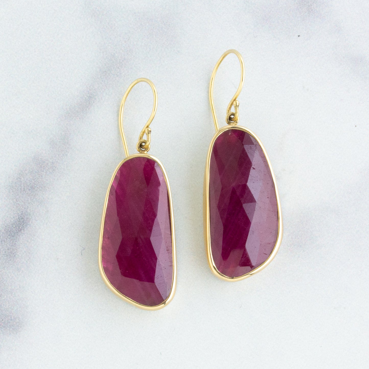 Sterling & 14K Gold Indian Ruby Earrings