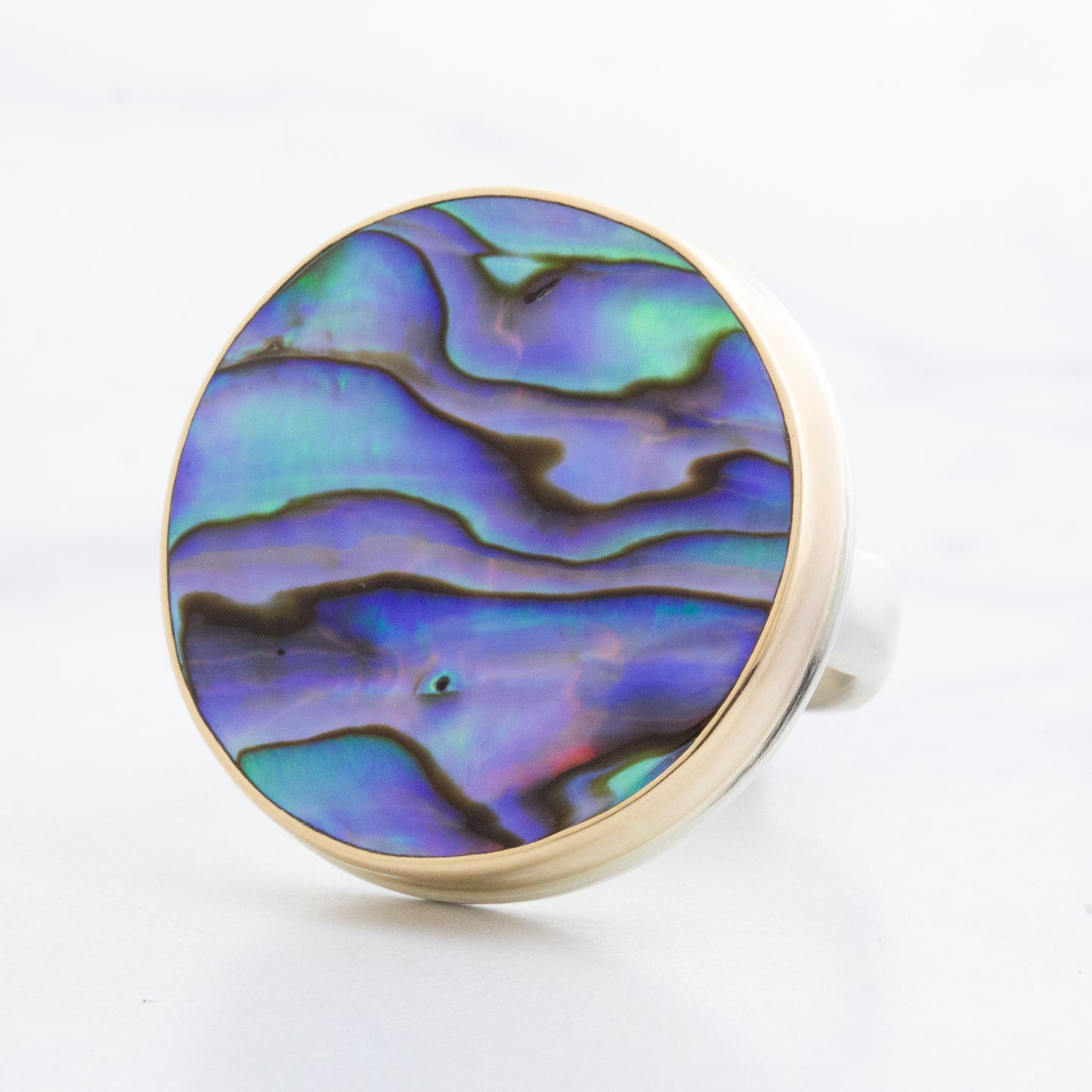 Sterling & 14K Gold Abalone Ring
