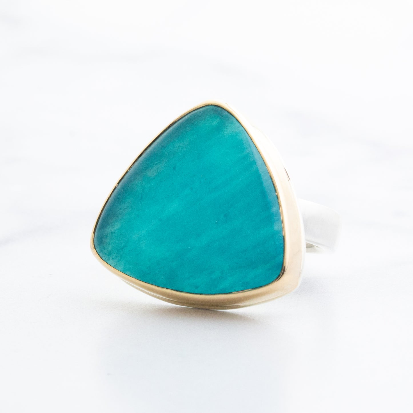 Sterling & 14K Gold Amazonite Ring
