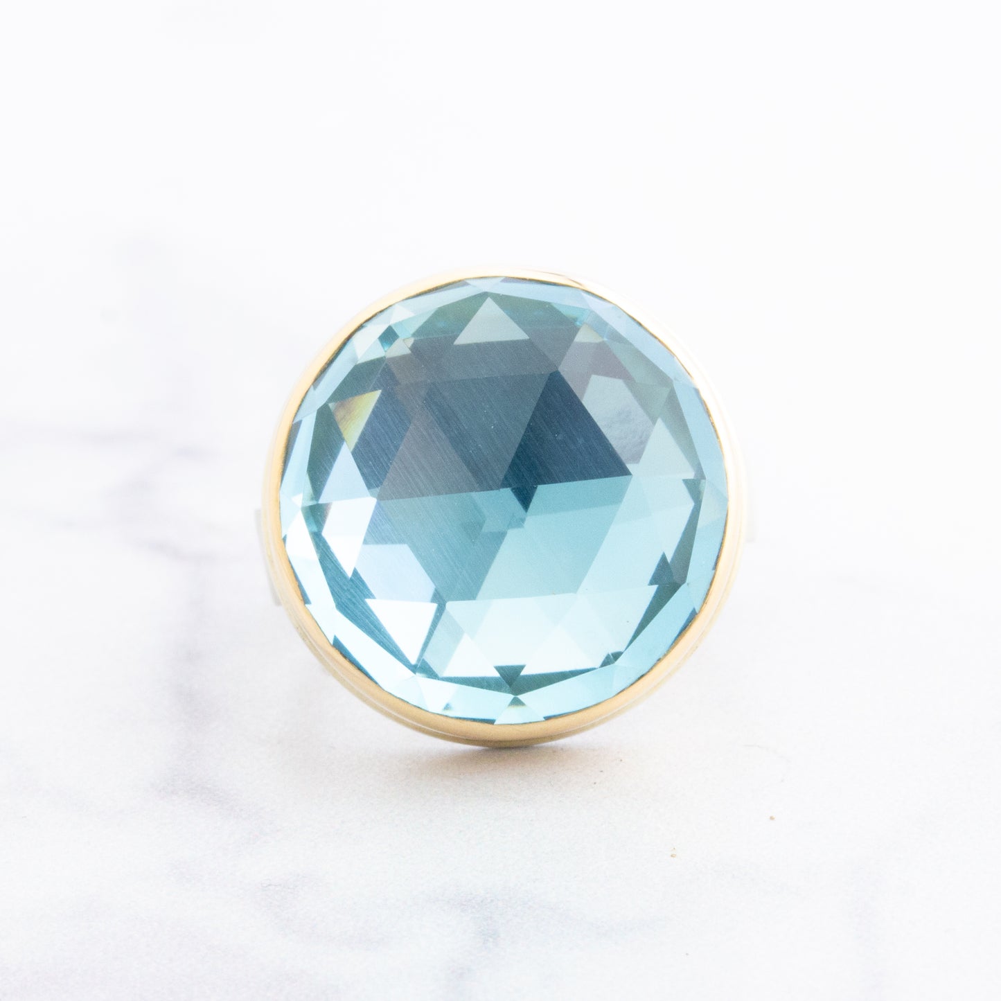 Sterling & 14K Gold Sky Blue Topaz Ring