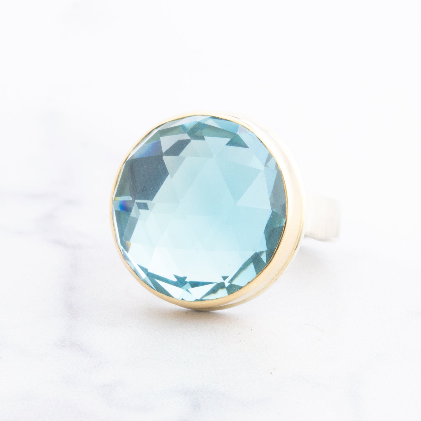 Sterling & 14K Gold Sky Blue Topaz Ring