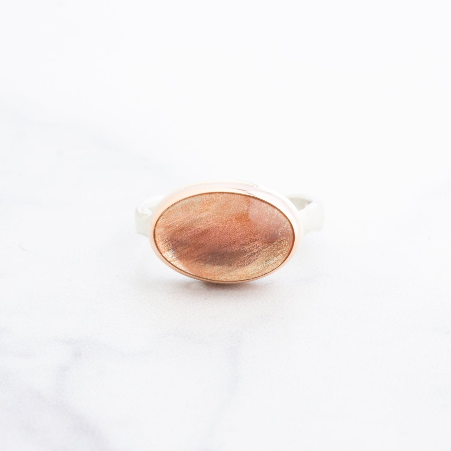 Sterling & 14K Gold Oregon Sunstone Ring