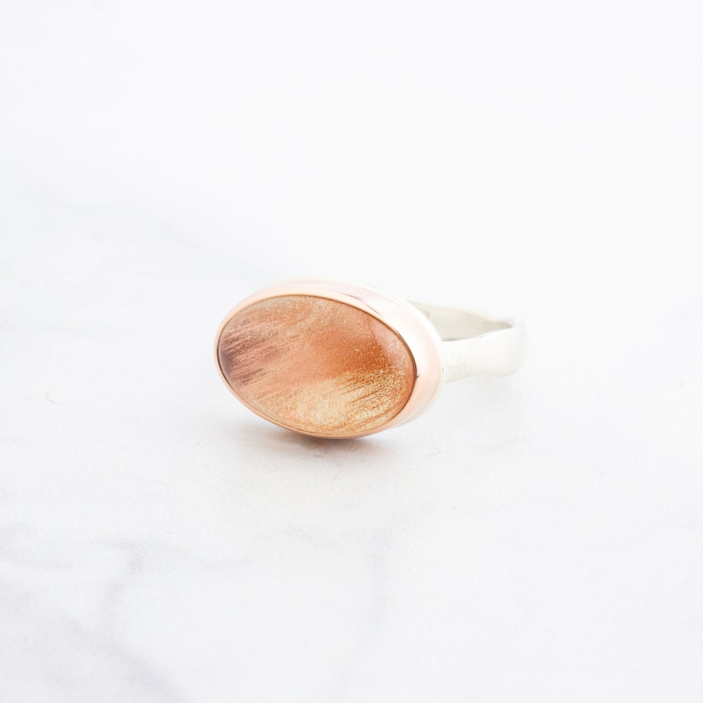 Sterling & 14K Gold Oregon Sunstone Ring