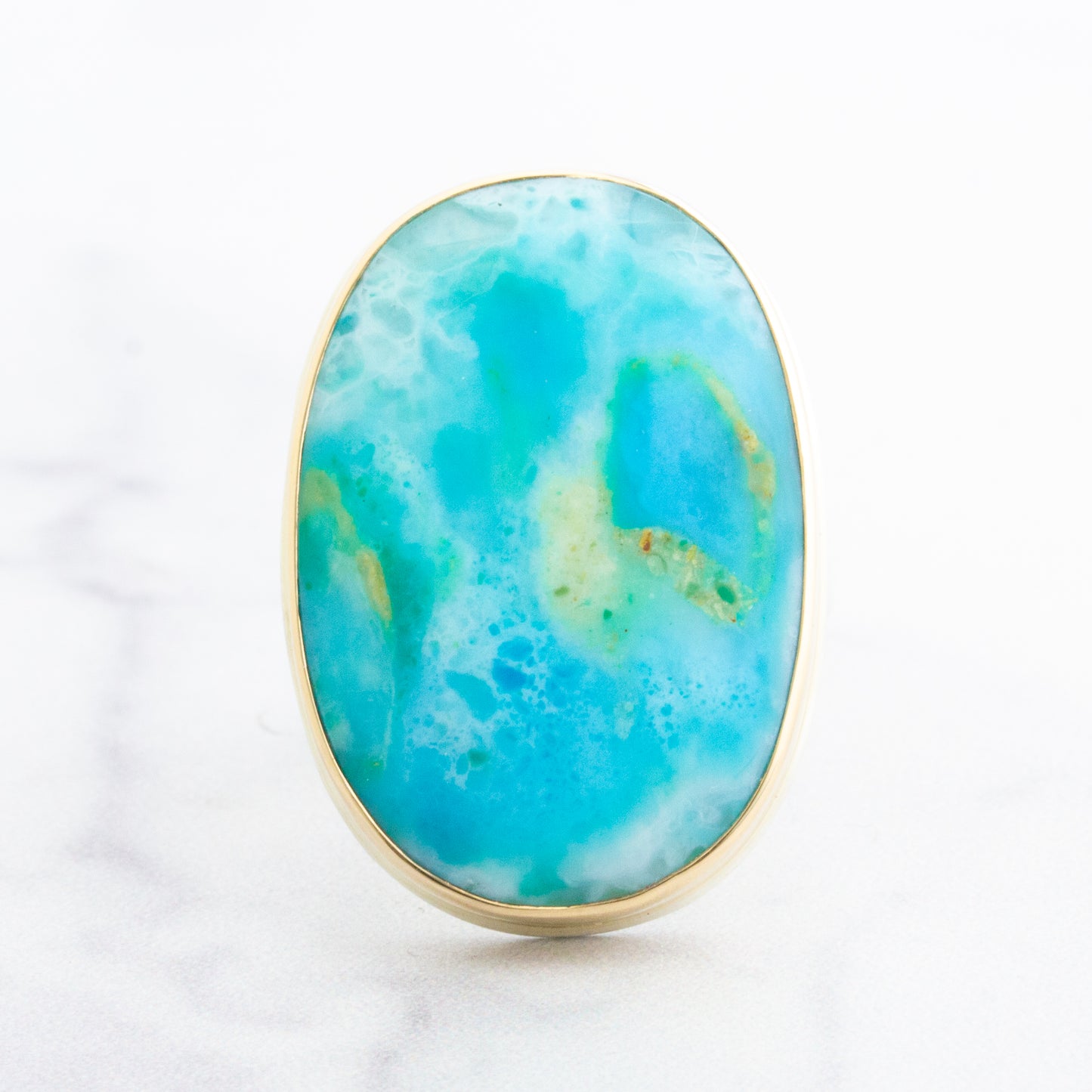 Sterling & 14K Gold Peruvian Opal Ring