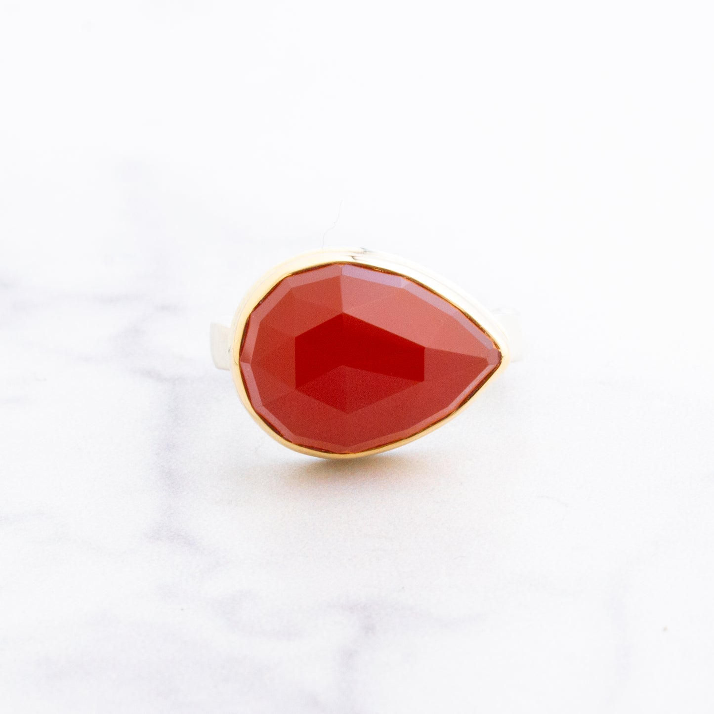 Sterling & 14K Gold Carnelian Ring
