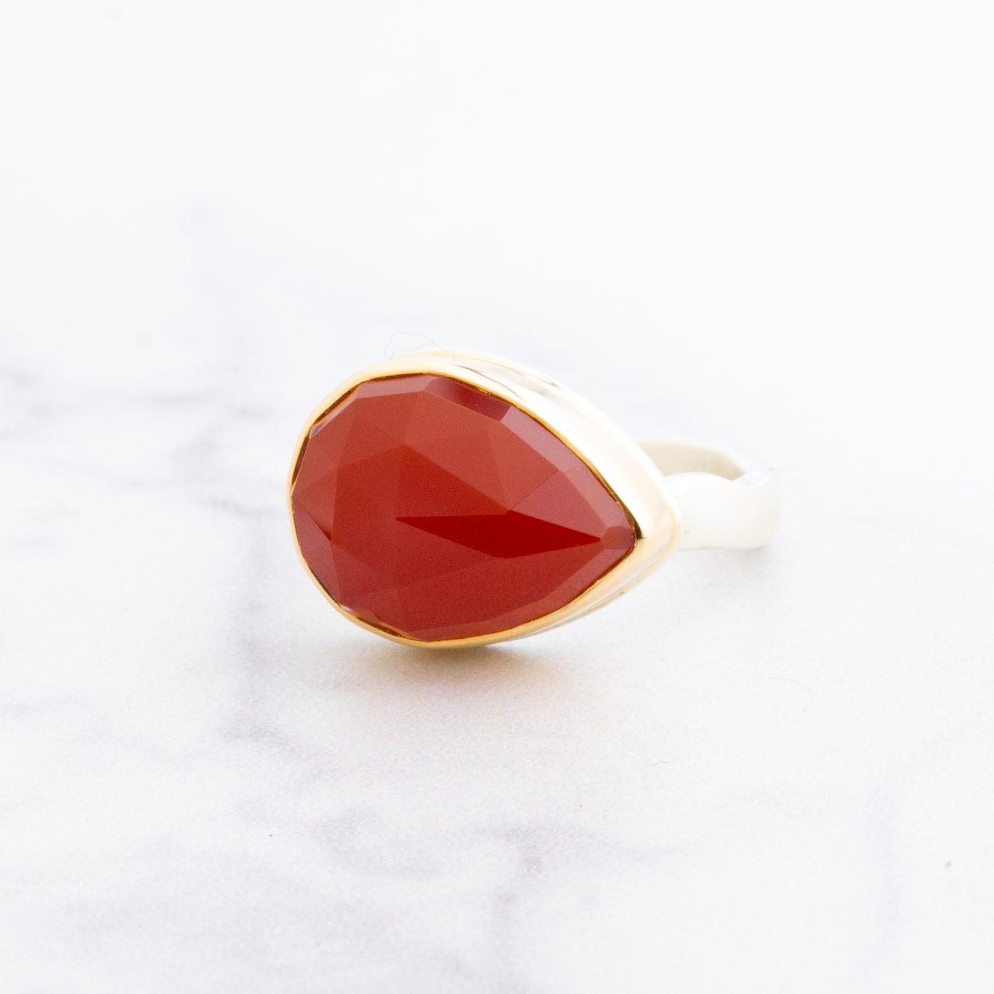 Sterling & 14K Gold Carnelian Ring